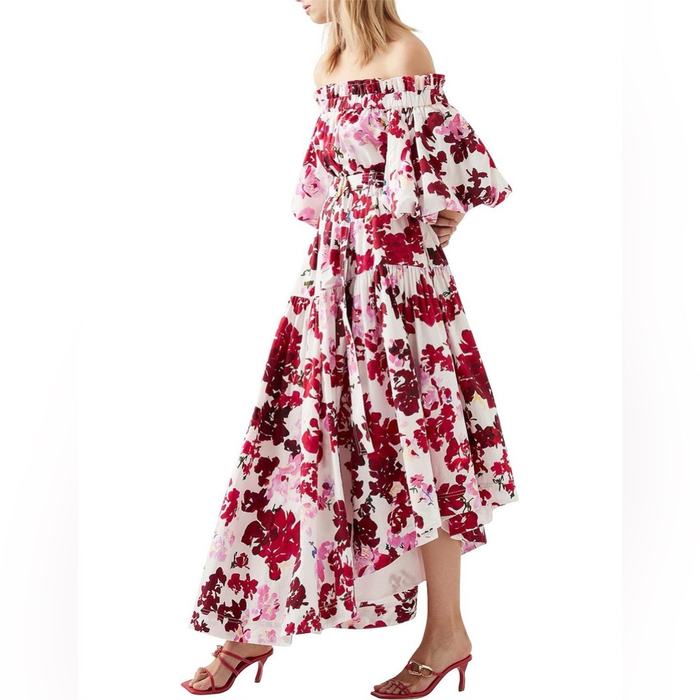 Aje Red Asymmetrical Off-Shoulder Sundress NWT $575
